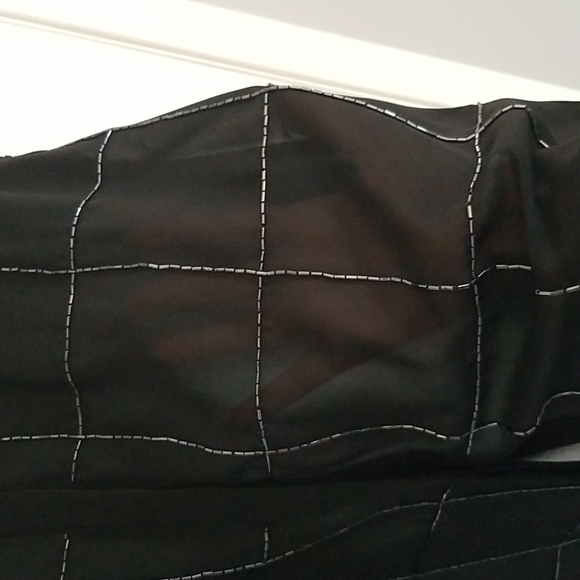 Sheer black blouse with beading RW&CO size Medium - Picture 4 of 6